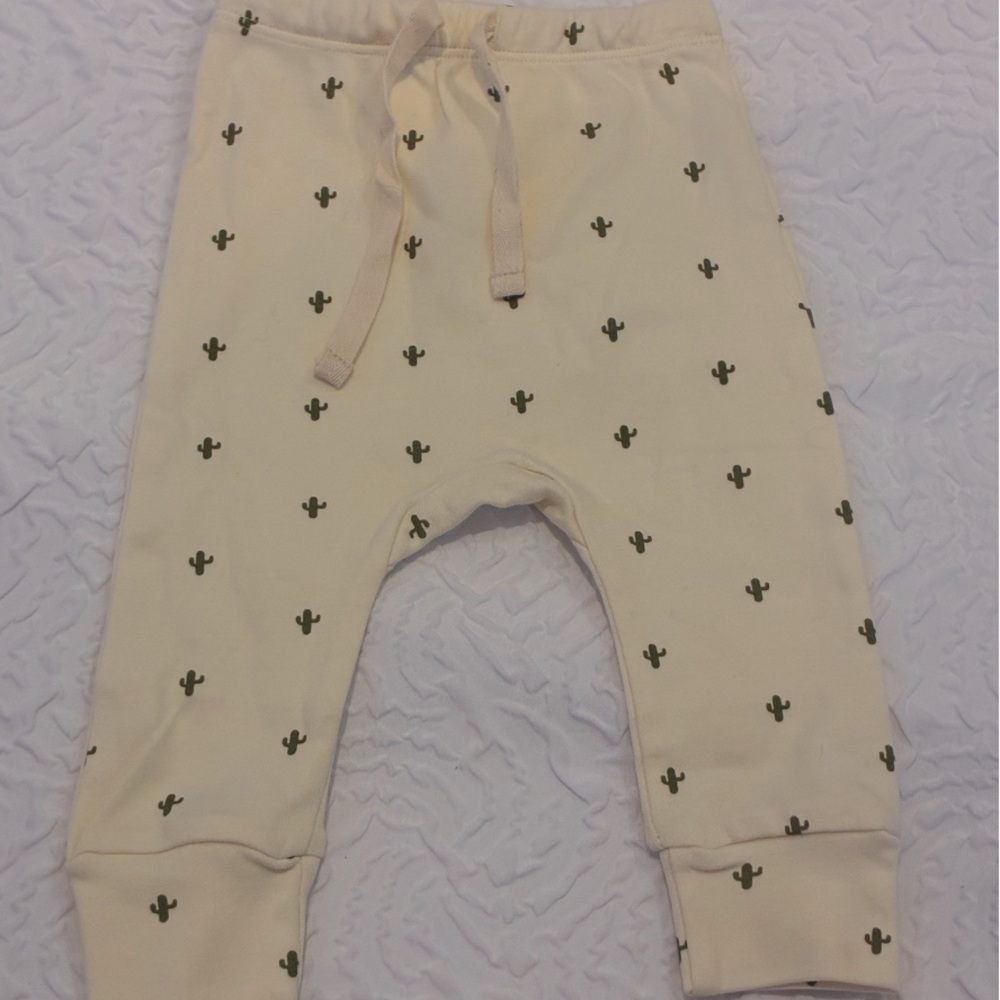 Cream Cactus Print Baby Pants